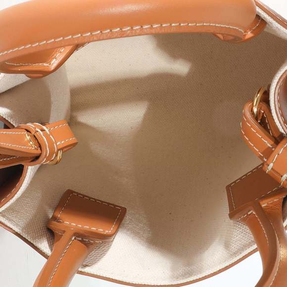 Celine Natural Canvas & Tan Calfskin Mini Vertical Cabas Tote - Picture 9 of 9